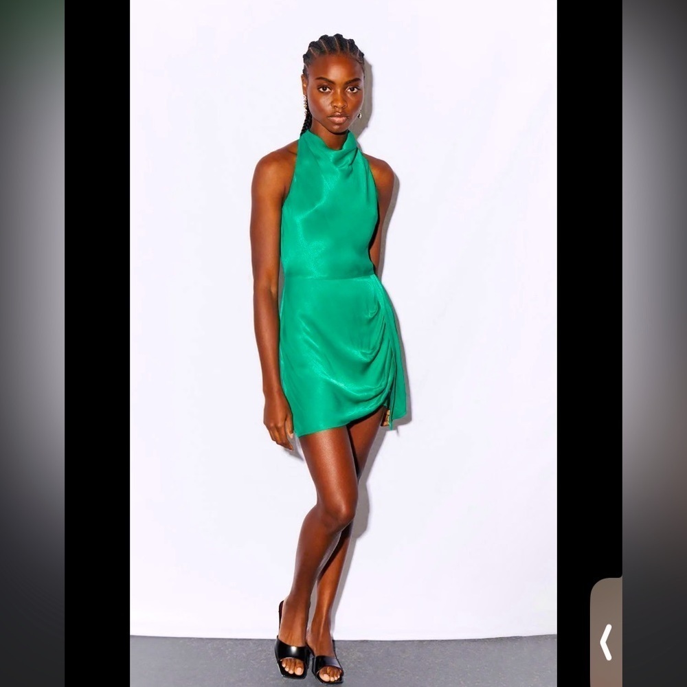 Green teal Halter Saylor Lucey Mini Dress formal revolve silk party summer $300